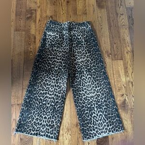 Zara women’s  Leopard Print Jeans - Black and Tan
